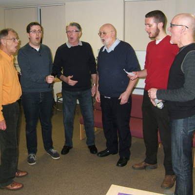 This is how it should be done! Quartet raining with Murray Porter (Tenor), Chris Roberton (Lead/melody), Colin Harlow (Bass) and Kevin Coughlan (Baritone)